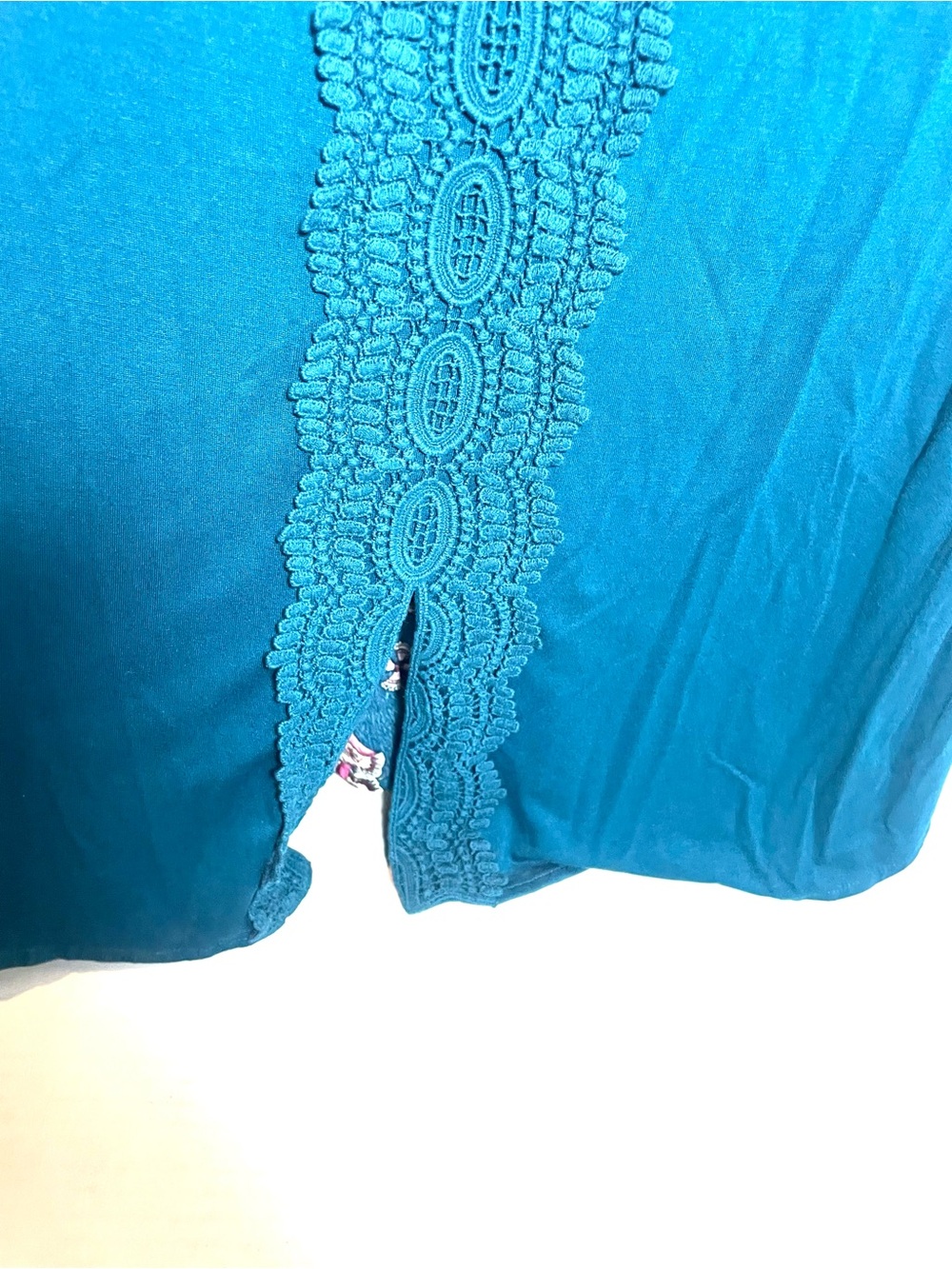 Daniel Rainn 2X Floral Sleeveless Crochet Trim Boho Blouse Top Blouse - Picture 8 of 15